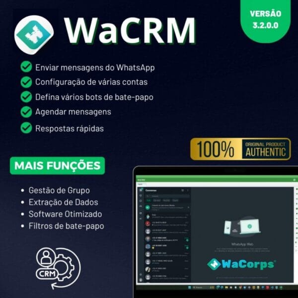 WaCRM 3.3.0 – Transforme seu WhatsApp em um CRM – Loja – Dev Jean